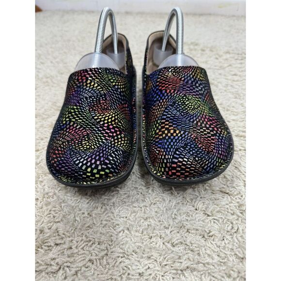 Alegria Debra Viewmaster Swirl Rainbow Leather Comfort Clogs Size EURO 38 US 7.5 - Picture 12 of 16